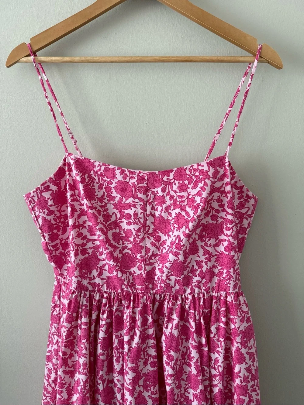 NWT - J. Crew - A-line Cotton Poplin Midi Dress in Rosebud Floral Cupcakes Blush